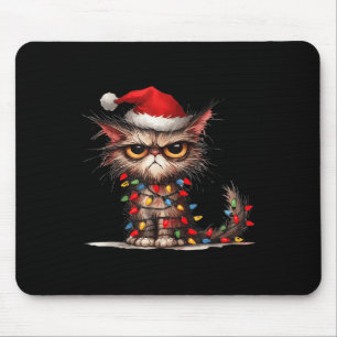 Funny Grumpy Christmas Kitten Cats Cat Mum Cat Dad Mouse Pad