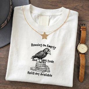 Funny Grumpy Crow Black Tee