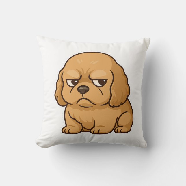 Funny Grumpy Dog Personalised Gift Custom T-shirt Cushion (Front)