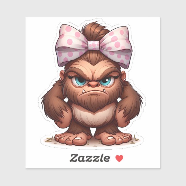 funny grumpy female bigfoot (Sheet)