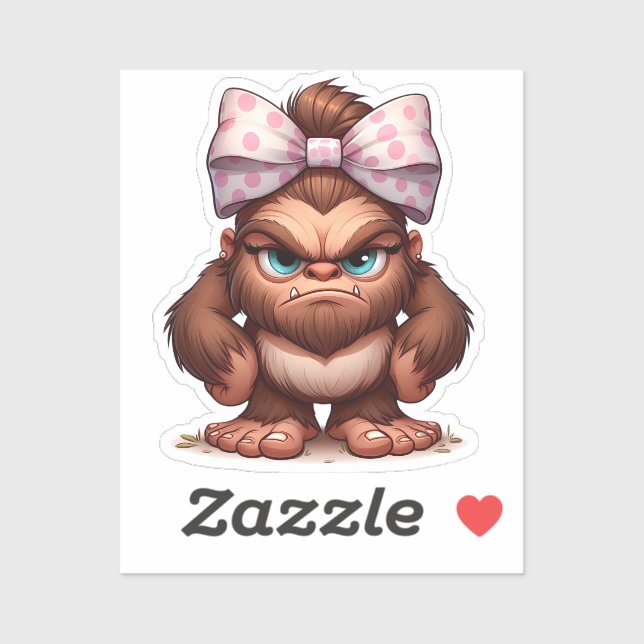 funny grumpy female bigfoot (Sheet)