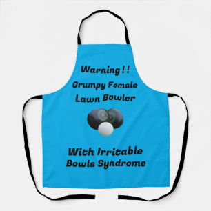 Funny Grumpy Female Lawn Bowler, Apron