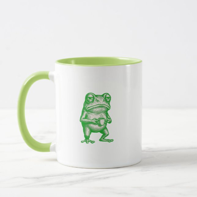 Funny Grumpy Frog Coffee Monday Morning  Mug (Left)