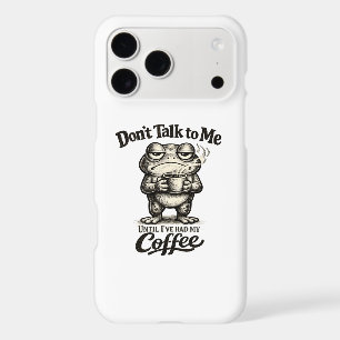 Funny Grumpy Frog Drinking Coffee