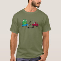 Funny Grumpy Frog Just Got Toad Tow Truck Pun Tee