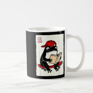 Funny grumpy frog skateboard funny japanese coffee mug