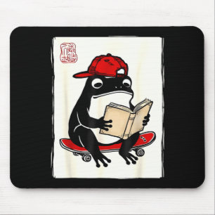 Funny grumpy frog skateboard funny japanese mouse pad