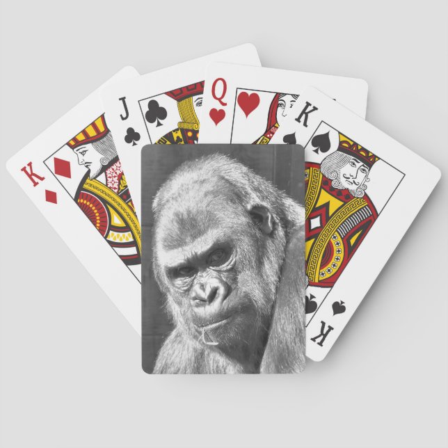 FUNNY GRUMPY GORILLA PLAYING CARDS (Back)