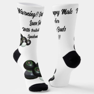 Funny Grumpy Male Lawn Bowler, Crew Socks