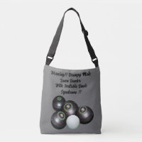 Funny Grumpy Male Lawn Bowler, Crossbody Bag