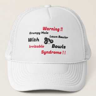 Funny Grumpy Male Lawn Bowler, Trucker Hat