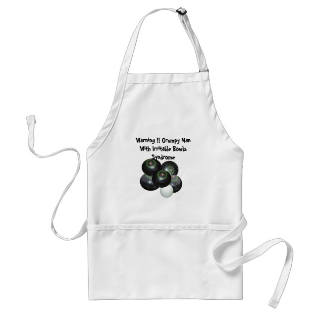 Funny Grumpy Man Lawn Bowls Syndrome, Standard Apron (Front)