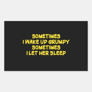 Funny Grumpy Morning Humour for Her Rectangular Sticker
