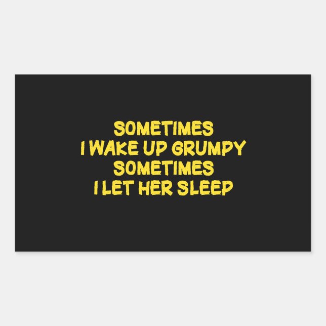 Funny Grumpy Morning Humour for Her Rectangular Sticker (Front)