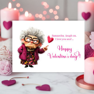 Funny Grumpy Old Lady Attitude Valentine’s Day   Holiday Card