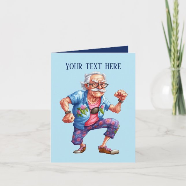 funny grumpy old man add message  card (Front)