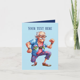 funny grumpy old man add message card