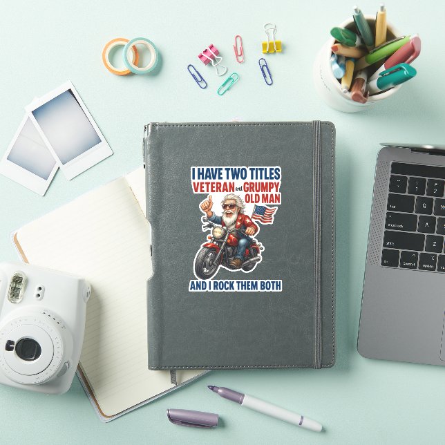 Funny Grumpy Old Man Veteran Motorcycle (iPad Cover)
