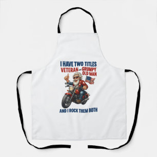 Funny Grumpy Old Man Veteran Motorcycle Apron