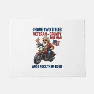 Funny Grumpy Old Man Veteran Motorcycle Doormat