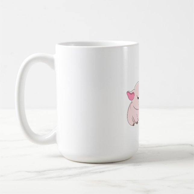 Funny Grumpy Pig Now Whaat Morning Coffee Mug (Left)