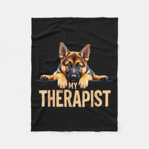 Funny Gsd Shep Puppy My Therast German Shepherd Do Fleece Blanket