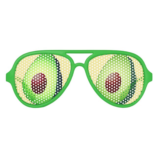 Funny guacamole green avocado fruit party shades (Front)