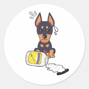 Funny Guard dog spilled mayonnaise Classic Round Sticker
