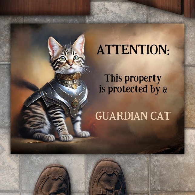 Funny Guardian Cat  Doormat (Creator Uploaded)
