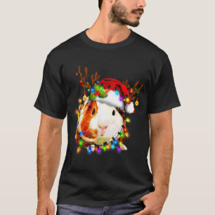Funny Guinea G Christmas Reindeer Christmas Lights T-Shirt