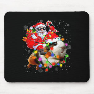Funny Guinea G Christmas Santa Hat Xmas Lights  Mouse Pad