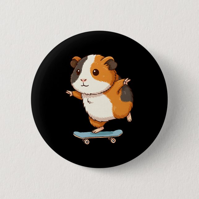 Funny Guinea G Skater Skateboard Ballerina Zoo Boy 6 Cm Round Badge (Front)