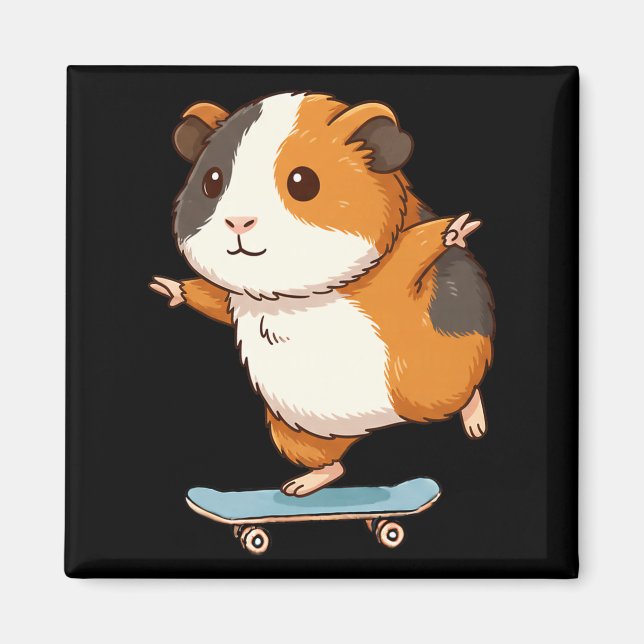 Funny Guinea G Skater Skateboard Ballerina Zoo Boy Magnet (Front)