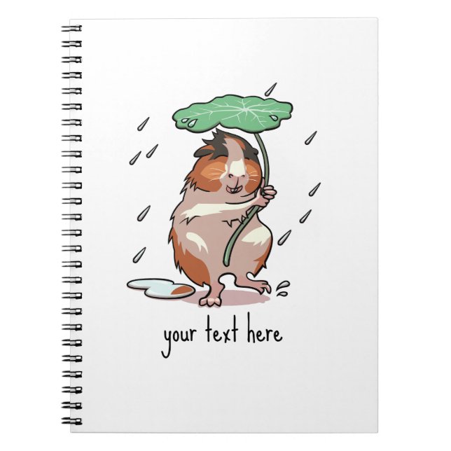 Funny Guinea Pig Add Your Text Umbrella Cartoon Notebook (Front)