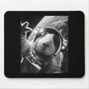 Funny Guinea Pig Astronaut Space Selfie Cosmic Rod Mouse Pad