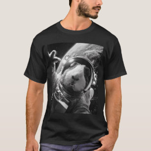 Funny Guinea Pig Astronaut Space Selfie Cosmic Rod T-Shirt