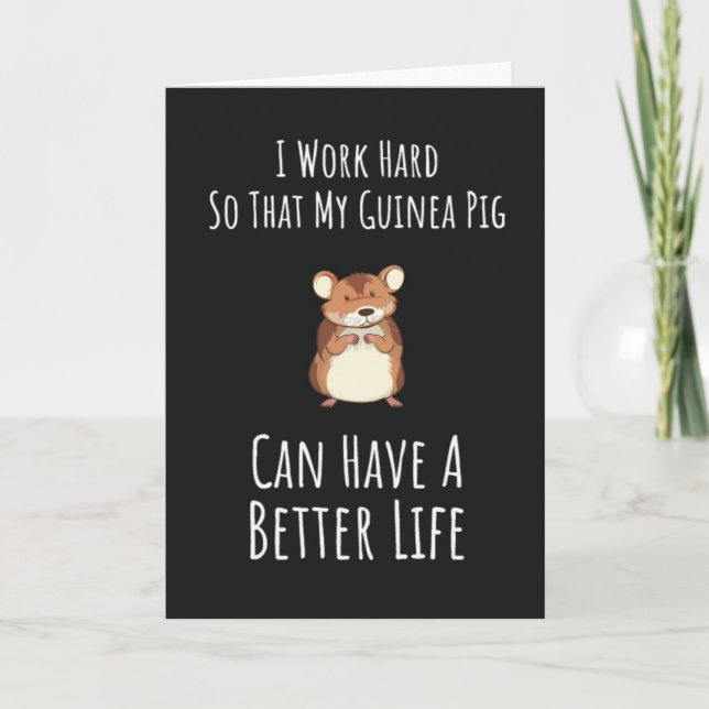 Funny Guinea Pig Cards Pet Owner Lover Humour (Front)
