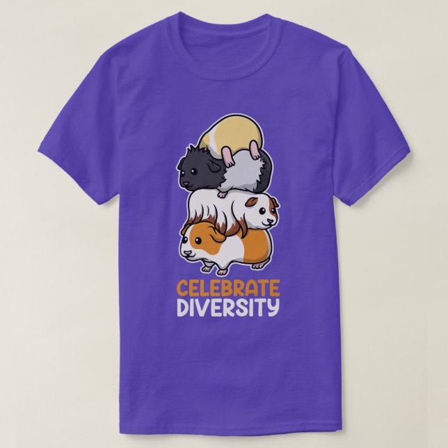 Funny Guinea Pig Celebrate Diversity Kids Men Wome T-Shirt (Design Front)