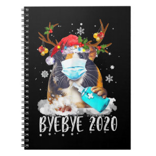 Funny Guinea Pig Christmas Face Mask Bye Bye 2020 Notebook