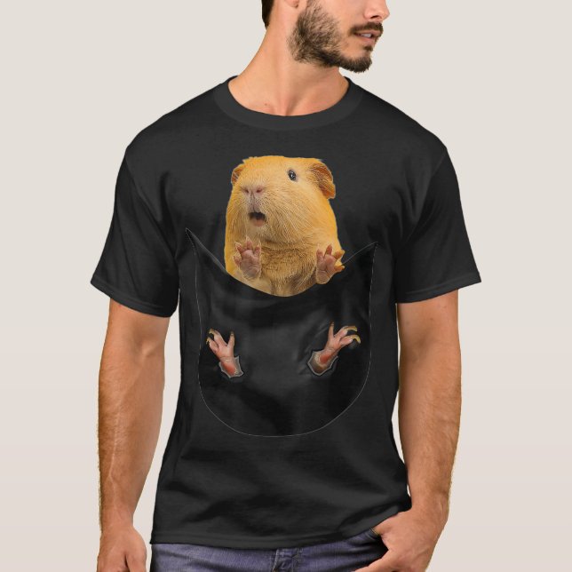 Funny Guinea Pig in Your Pocket  T-Shirt (Front)