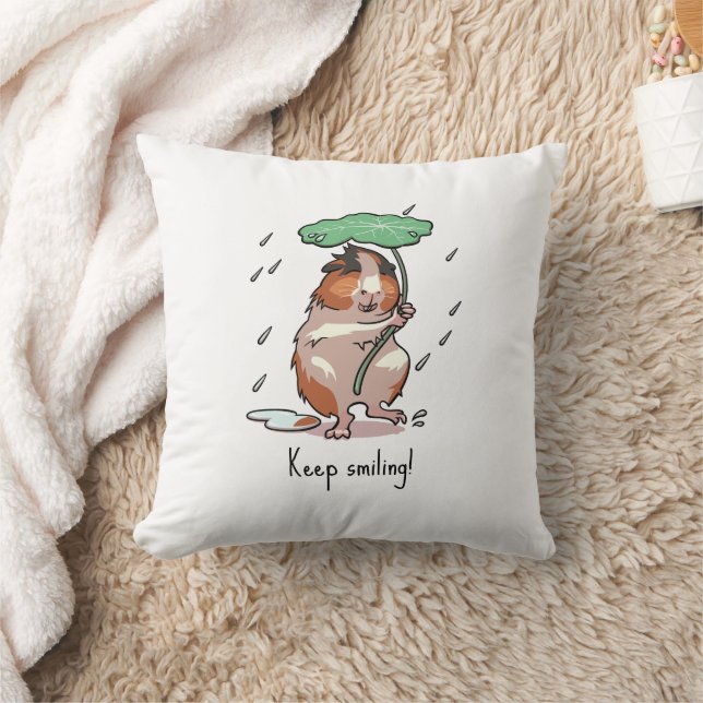 Funny Guinea Pig Keep Smiling Rain Dancing Cartoon Cushion (Blanket)