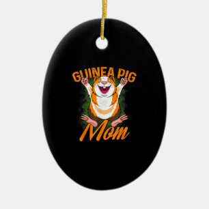 Funny Guinea Pig Lover Gift Womens Mens Ceramic Ornament