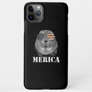 Funny Guinea Pig Merica Patriotic Usa Flag Glasses iPhone 11Pro Max Case