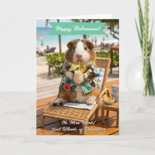 Funny Guinea Pig Retirement Beach relaxing Card