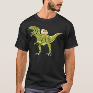 Funny Guinea Pig Riding T Rex Dinosaur Premium T-Shirt
