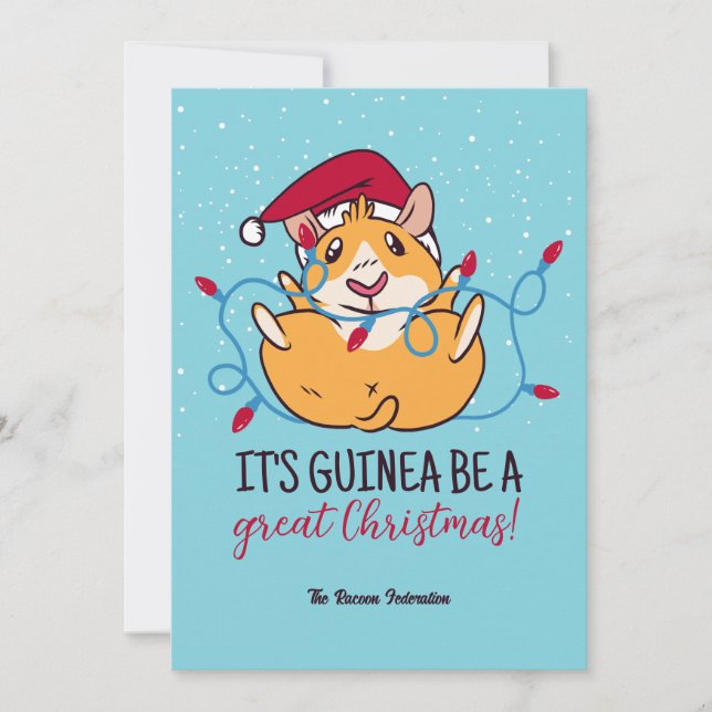 Funny Guinea Pig Santa Winter Holiday Christmas (Front)