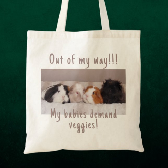 Funny Guinea Pig Tote Bag Customisable (Creator Uploaded)
