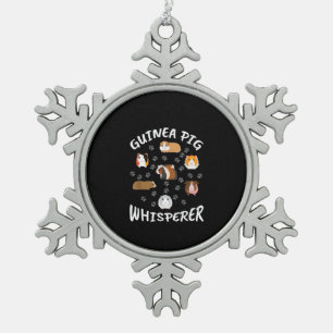 Funny Guinea Pig Whisperer Lovers Snowflake Pewter Christmas Ornament
