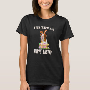 Funny Guinea Pig With Cute Bunny Ears Easter Baske T-Shirt