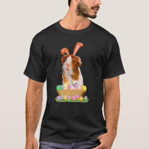 Funny Guinea Pig With cute Bunny Ears Easter Day E T-Shirt